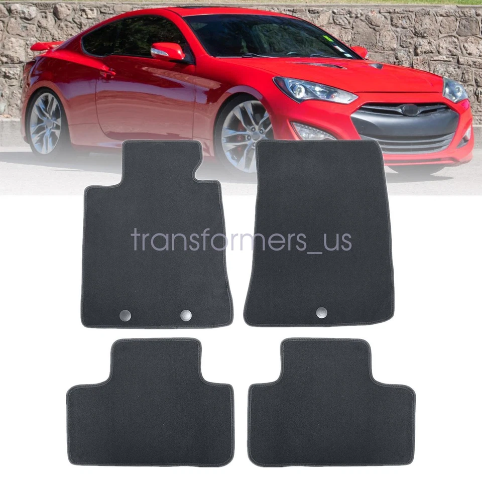 Alfombrillas delanteras y traseras negras para Hyundai Genesis 2010 2012 2013 cupé Foto 2 de 4