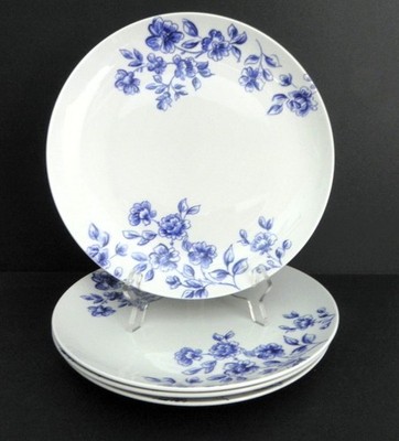 Paula Deen Spring Bouquet set of 4 Blue & White Dinner Plates