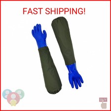 Long Waterproof Rubber Gloves, Pond Gloves, 28 Shoulder Length Insulated PVC Co