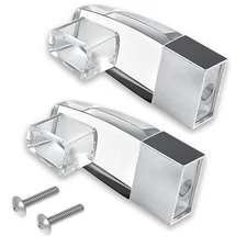 Clear Acrylic Shower Door Towel Bar Brackets with Bright Chrome Sleeve for Al...