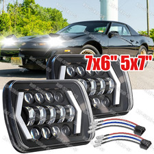 Pair 7x5 7x6 Led Headlight Highlow For Firebird 1982-1990 Truck 105w Head Lamp
