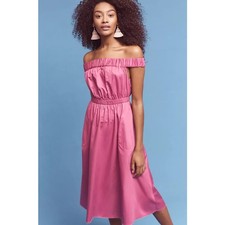 Maeve Anthropologie Mona Off Shoulder Midi Dress Size S Feminine Valentines 
