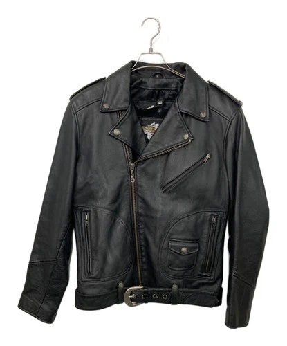 Harley-Davidson Double Leather Riders Jacket Men's Size M Black video thumbnail