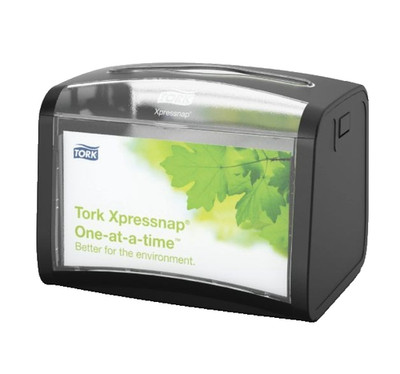 Tork Xpressnap 6432000 Signature Tabletop Napkin Dispenser, Black NOS