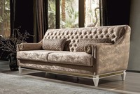 Beiger 3-Sitzer Textilsofa Chesterfield Dreisitzer Polster Couchen 3-Er