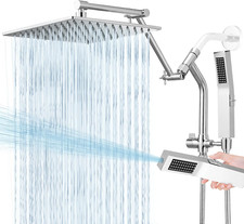 10" Chrome Rain Shower Head with Handheld  16" Extension Arm