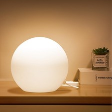 10 Inch Ball Table Lamp with Glass Shade Stylish Ball Light Lamp for Bedroom ...