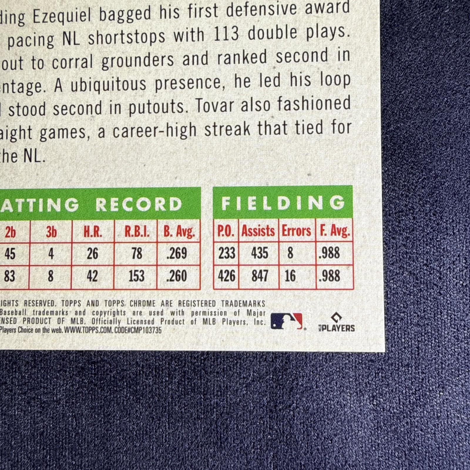 2025 Topps Chrome Platinum Ezequiel Tovar 1/1 SuperFractor view 10