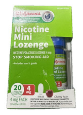 Walgreens Nicotine Mini Lozenge Stop Smoking Aid 4mg Cherry 20 Ct