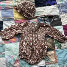 Kate Quinn 6-12 Months 100 Organic Harvest Ditsy Floral Thanksgiving Hat Set