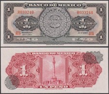 El Banco De Mexico, 1 Peso, 1967, UNC, P-59