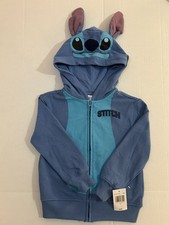   Lilo  Stitch Kids Hoodie Size 4 Blue Zip Front Jacket Disney   