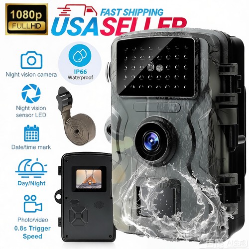 Wildlife Hunting Trail Camera Full HD 1080P Night Vision Motion Waterproof Cam