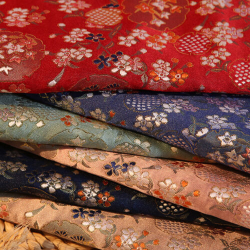 Brocade Damask Fabric Faux Silk Satin Embroidery Japanes Floral 150*100cm Sewing - Picture 1 of 17