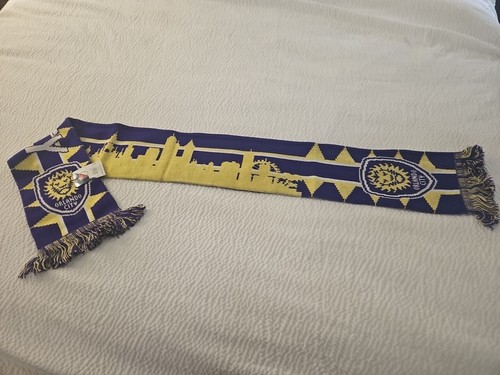 MLS Orlando City Soccer Club Skyline Reversible Scarf Purple & Gold New W/Tags