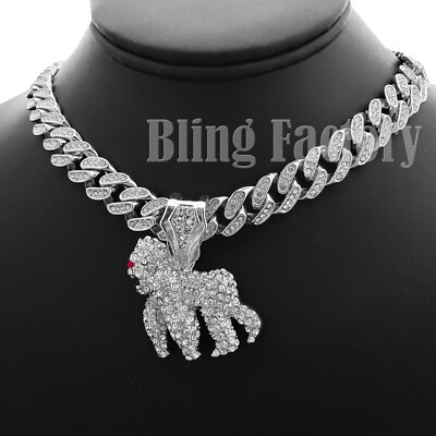 Rapper Hip Hop Cuban Chain 925 Silver 20mm Largo VVS MOISSane La - Foto 5