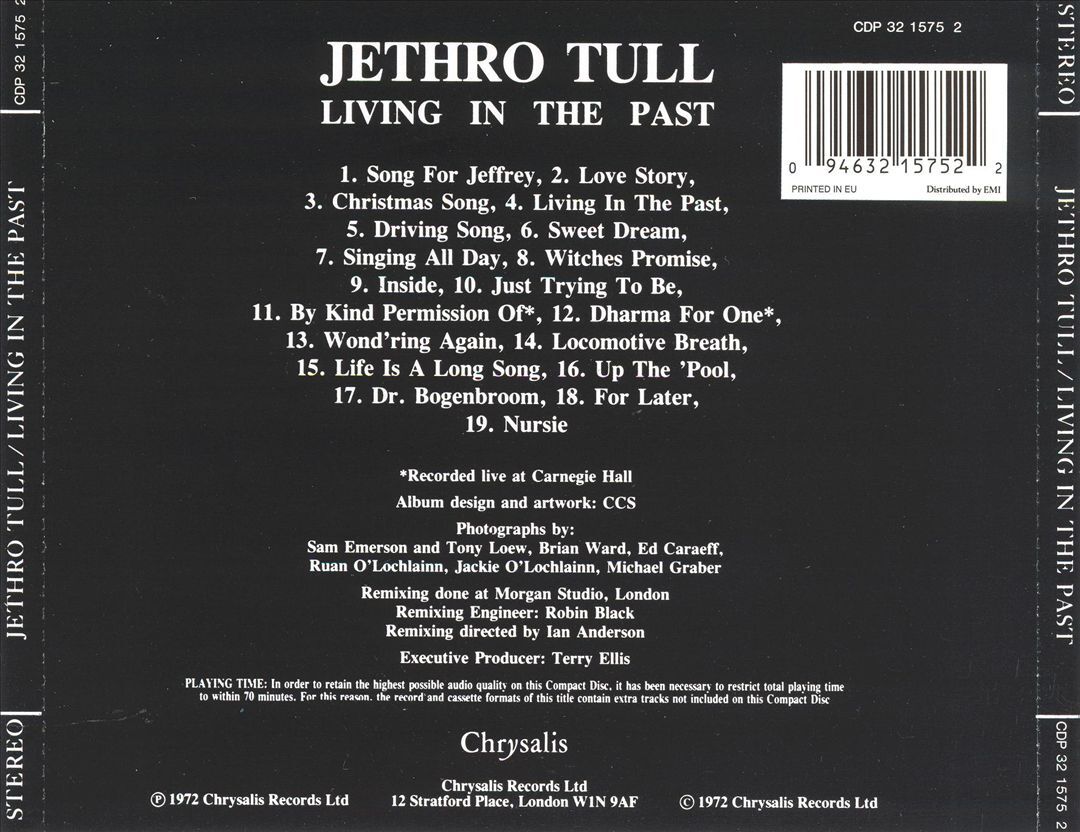 JETHRO TULL LIVING IN THE PAST [UK] NEW CD