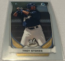 2014 Bowman Chrome Baseball Troy Stokes Milwaukee Brewers 1st Bowman #CDP111