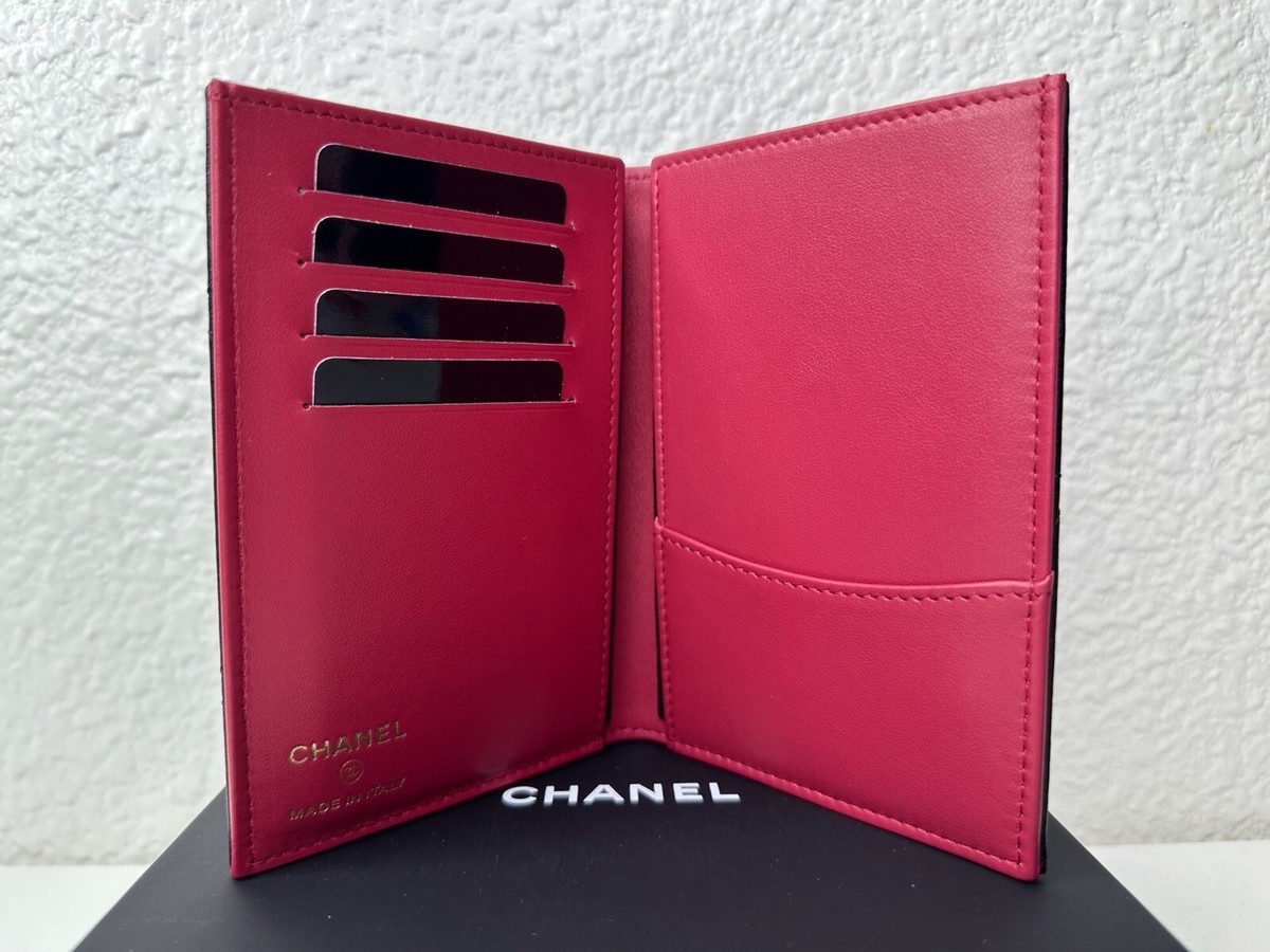 NWT 23A Chanel 19 Classic Passport Holder Card Wallet Black