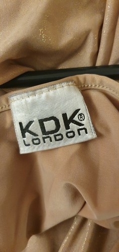 S/M - 36/38 Designer Ball Abend Kleid drapiert Schlitz Gold schön Maße beachten - Bild 10 von 10