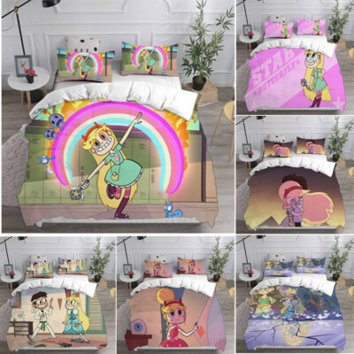 Cosplay Star vs the Forces of Evil 3D Bettwäsche Set Bettbezug Kissenbezug Quilt