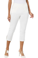 Nina Leonard Women's Millennium Crystal-Trimmed Crop Pant Ivory