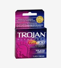 Trojan Fire  Ice Lubricated Condoms - 6 packs of 3 Condoms 18 Condoms Total 