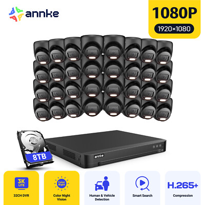 ANNKE 32CH 3K DVR 1080P Video CCTV Security Camera System AI Color Night Vision