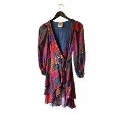 Farm Rio Rainbow Jaguar Mini Wrap Dress Size XS Pristine Condition 