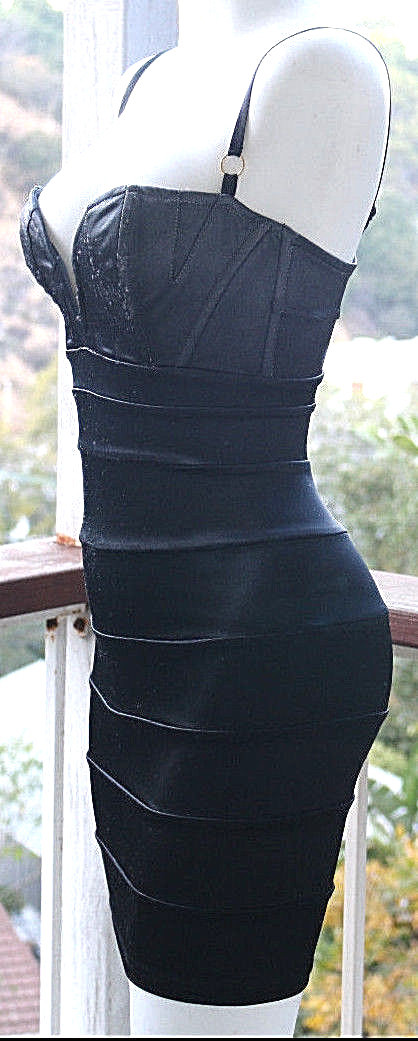 XS Mark Wong Nark Ombre Gray Black Bodycon Bandage Dress Sweetheart Neck  Small S | eBay