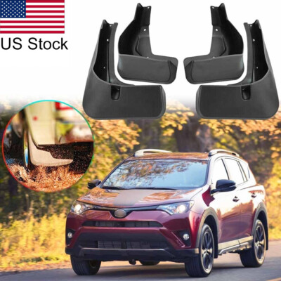 4Pcs Black Mud Guards Flaps Splash Fender Front & Rear For Toyota RAV4 2016-2018