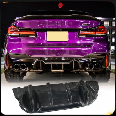 Carbon Fiber  Rear Bumper Diffuser Lip Spoiler Real For BMW F90 M5 Sedan 2018-20
