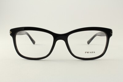 Rare Authentic Prada VPR10R 1AB-1O1 55mm Black Gold Glasses Frames Italy