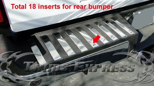 2017-2022 Ford F-250 Super Duty Rear Bumper Insert Stainless Trim Tailgate 18Pc - Picture 2 of 7