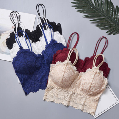Frauen Push Up Wireless Lace Bra Top Sexy Plus Size Bralette Unterwäsche Des §