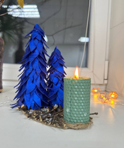 Candle Holder Christmas Candle Natural Dedroom Decor Handmade Advent Candle - Picture 1 of 10