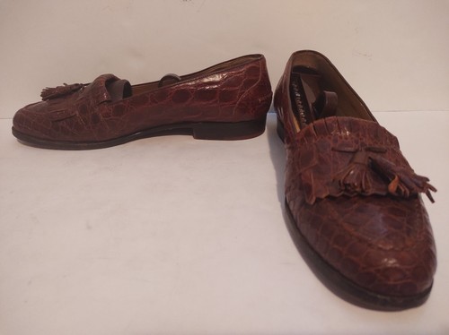 Cole Haan Bragano Crocodile Kiltie Tassel Loafers size 9 N