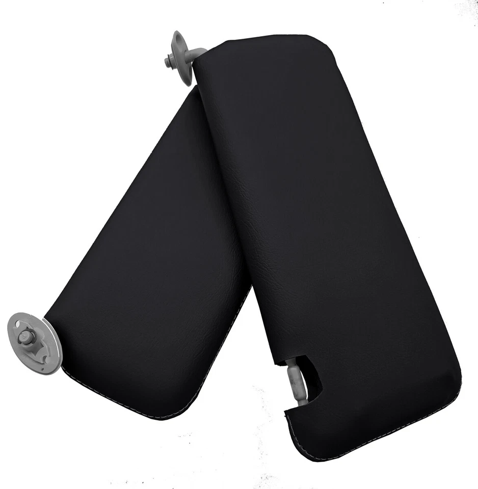 Fits 2005-2010 Scion TC PVC Synthetic Leather Sunvisors Cover Skin Gray Stitch - Image 4 of 4