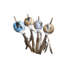 Native American Indian Mimbres Eagle Talking Stick Gourd Rattle - Extra Large