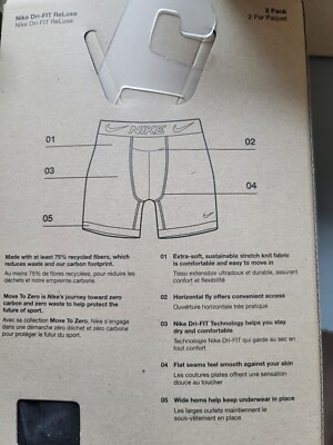 Men's Nike Boxer Brief 2-Pack ReLuxe Move Zero Underwear XL Red Black