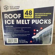 Eco Living Solutions Roof Ice Melt Pucks Calcium Chloride Pucks  48 Pucks