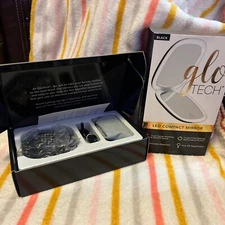 GLO TECH LED COMPACT MIRROR BLACK 1X & 10X MAGNIFICATION 3 Light Color Settings