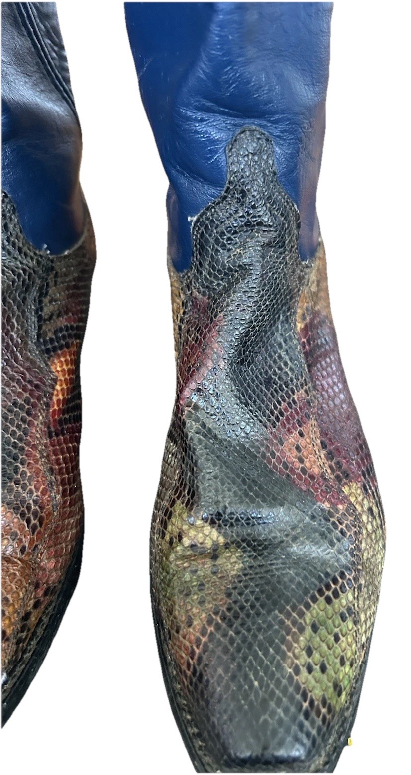 Dan Post Exotic Rainbow Snakeskin Python Cowboy B… - image 7