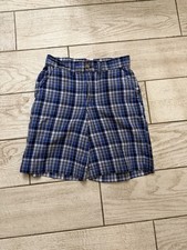 100 Cotton Boys Chaps Shorts Blue Plaid Size 8