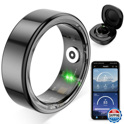 COLMI R02 Smart Ring for Men Women, Heart Rate Sleep Monitor, Charging Case