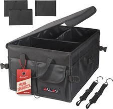 Trunk Organizer for Car with Lid   Foldable SUV Trunk Organizer   Multi-Compar