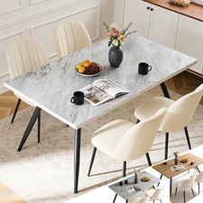 Wooden Dining Table 4-6 People Kitchen Tables Dining Room Furniture Grey/White