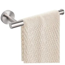 Hand Towel Holder - 9 inch Bathroom Towel Holder - Brushed Nickel Modern Desig