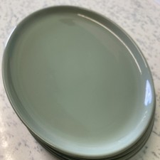 STEELITE , Vintage (1973)  6 x Dinner Plates SAGE GREEN 29cm x 22cm