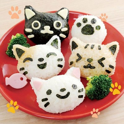 DIY 3D Cat Bento Rice Chocolate Sandwich Ball Mold Sushi Cutter Mould Maker Tool